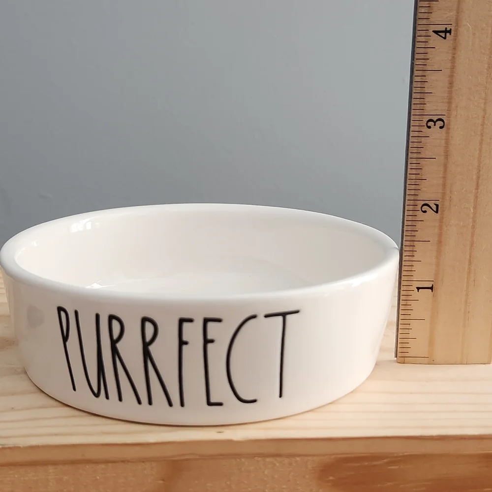 Rae Dunn Purrfect Cat Water or Food Ceramic Bowl